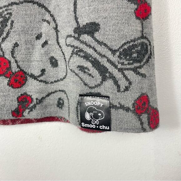 Peanuts | Snoopy Knit Skirt Medium Gray Red Smoo-chu - Picture 6 of 9